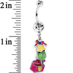 Clear Gem Christmas Bells Present Dangle Belly Ring
