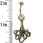 Clear Anodized Antiqued Octopus Dangle Belly Ring