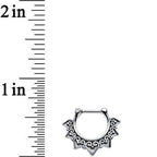 16G 1/4 Steel Barbell Ornate Heart Detailed Hoop Septum Clicker
