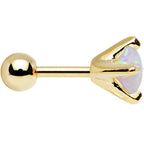 16G 1/4 5mm White Synthetic Opal Gold Plated Cartilage Earring