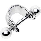 16G 3/8 Steel Barbell Floating Feather Cartilage Cuff