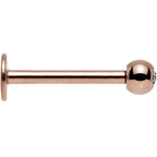 16G Clear Gem Rose Gold IP Press Fit Labret Monroe 3/8