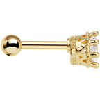 14k Gold Plated Clear CZ Classic Prong Tragus Cartilage Earring 1/4