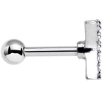 16G Clear CZ Gem Paved Initial X Tragus Cartilage Earring 1/4