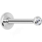 18G 5/16 Clear 2mm CZ Internally Threaded Labret Monroe Tragus