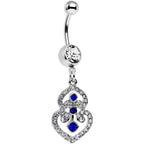 Clear Blue Gem Fancy Delilah Dangle Belly Ring