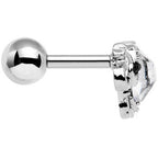 16G 1/4 Clear Gem Steel Glam Elephant Tragus Cartilage Earring