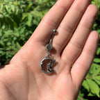 Clear Gem Fairly Fairy Moon Dangle Belly Ring