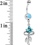 Faux Turquoise Southwestern Bundle and Bow Dangle Belly Ring