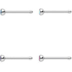 20G 1/4 Aurora Pink Purple Aqua Stainless Steel Nose Bone 4 Pack Set