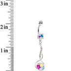 Aurora Gem Teriyaki Twisted Strip Drop Dangle Belly Ring