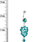 Aqua Gem Awestruck Angel Chandelier Dangle Belly Ring