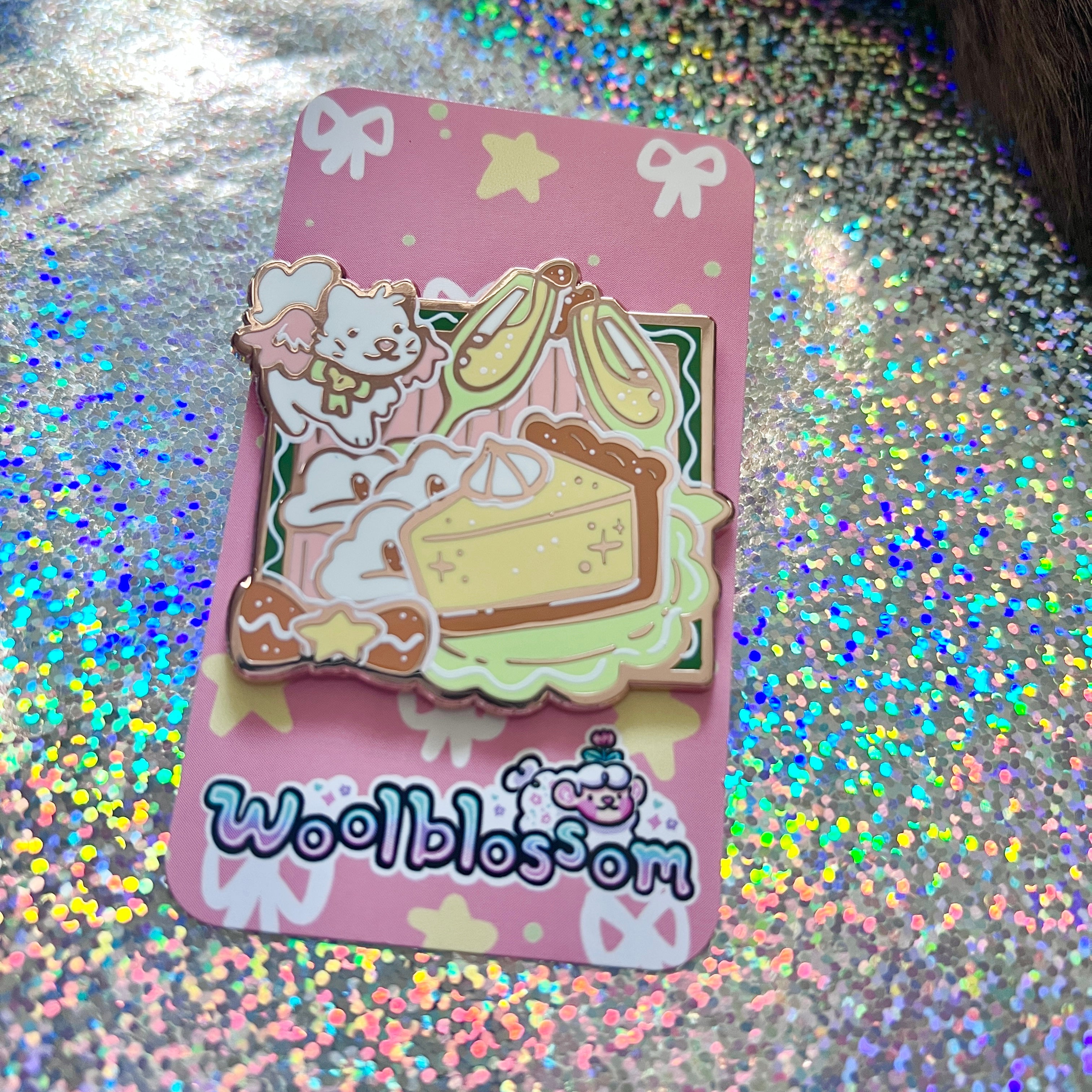 Angel Kitty Cheesecake Celebration ~ Enamel Pin