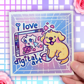 Digital Art Lover Puppy ~ Shimmer Print