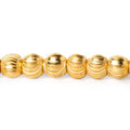 5mm 22kt Gold Plated Brass Diamond Cut Round Beads, 8 inch, 43 beads