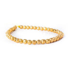5mm 22kt Gold Plated Brass Stardust Diamond Cut Round Beads, 8 inch, 43 beads