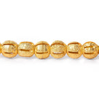 5mm 22kt Gold Plated Brass Striped Stardust Rounds 8 inch 43 beads