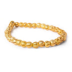 5mm 22kt Gold Plated Brass Striped Stardust Rounds 8 inch 43 beads