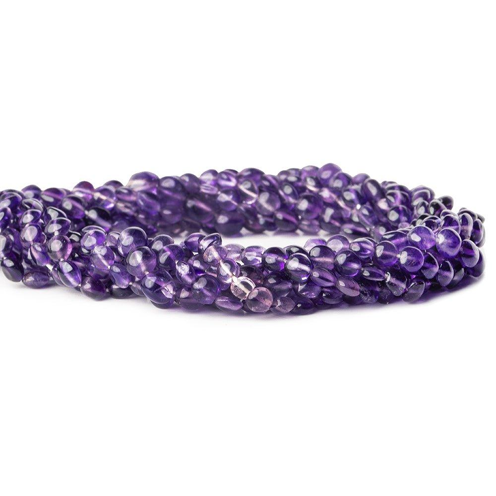 5mm African Amethyst Puffy Coin Beads, 14 inch