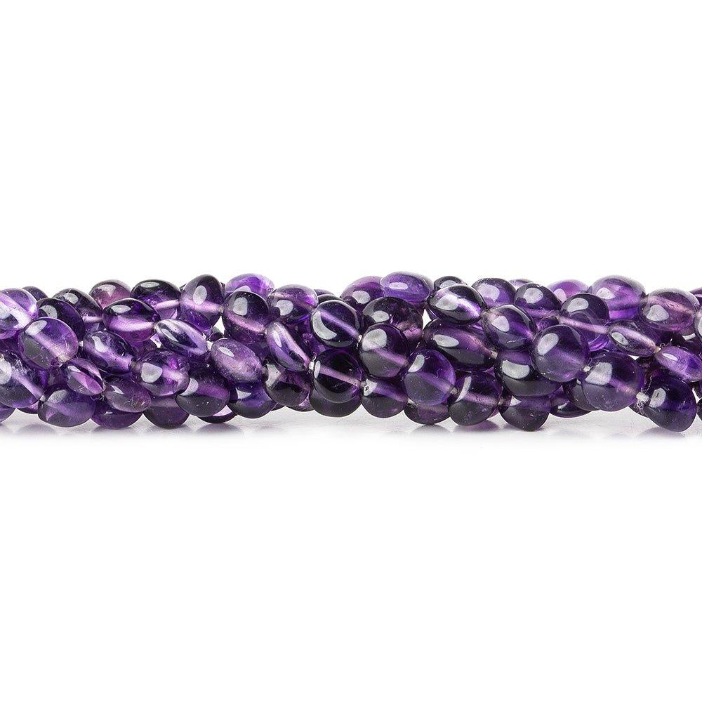 5mm African Amethyst Puffy Coin Beads, 14 inch