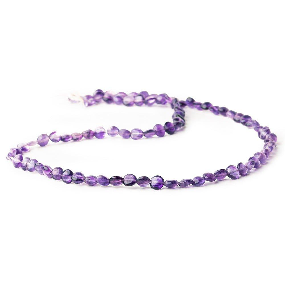 5mm African Amethyst Puffy Coin Beads, 14 inch