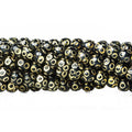 5mm Black Enamel Brass Circle Cut Rounds 8 inch 37 beads