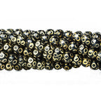 5mm Black Enamel Brass Circle Cut Rounds 8 inch 37 beads