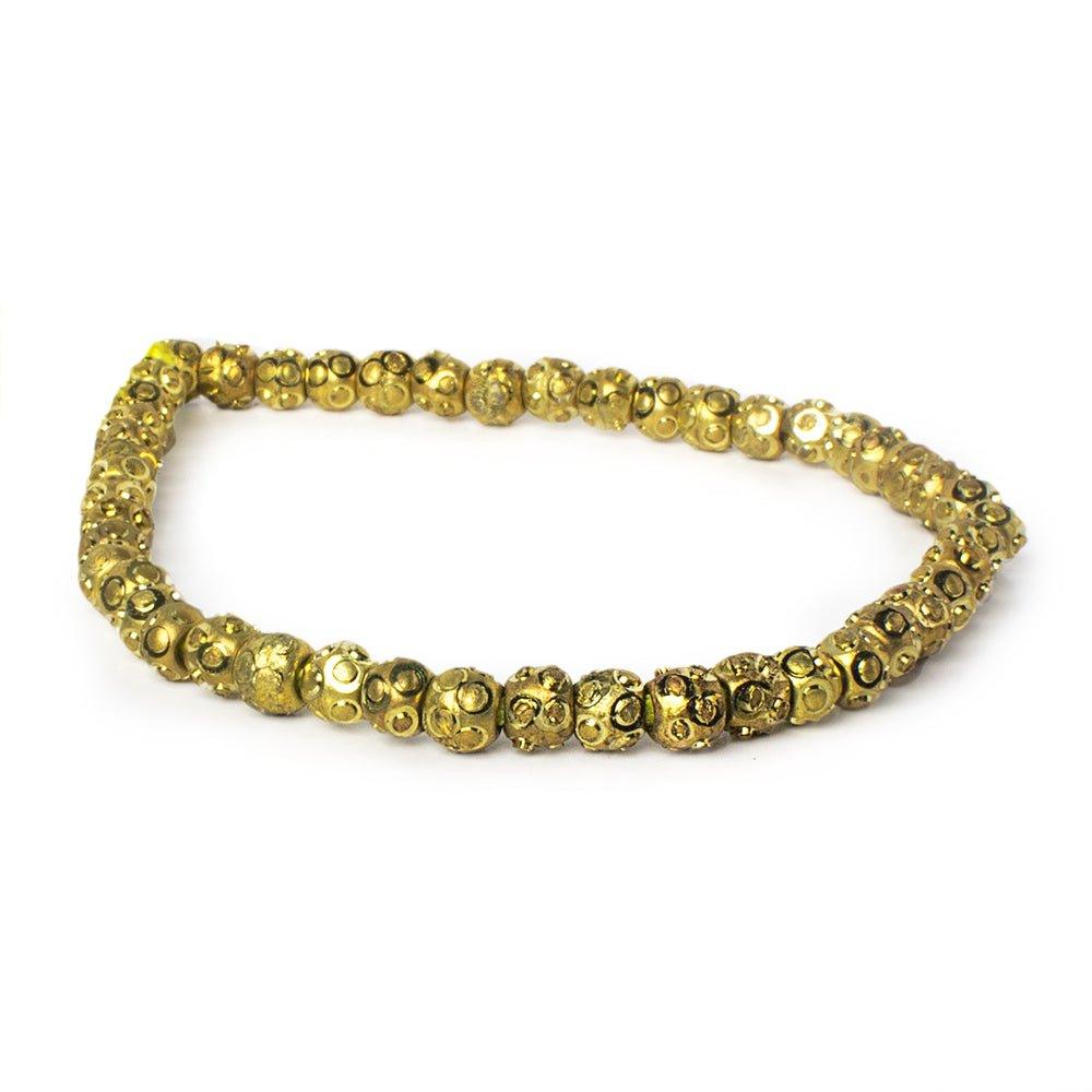 5mm Brass Circle Cut Rounds 8 inch 49 beads