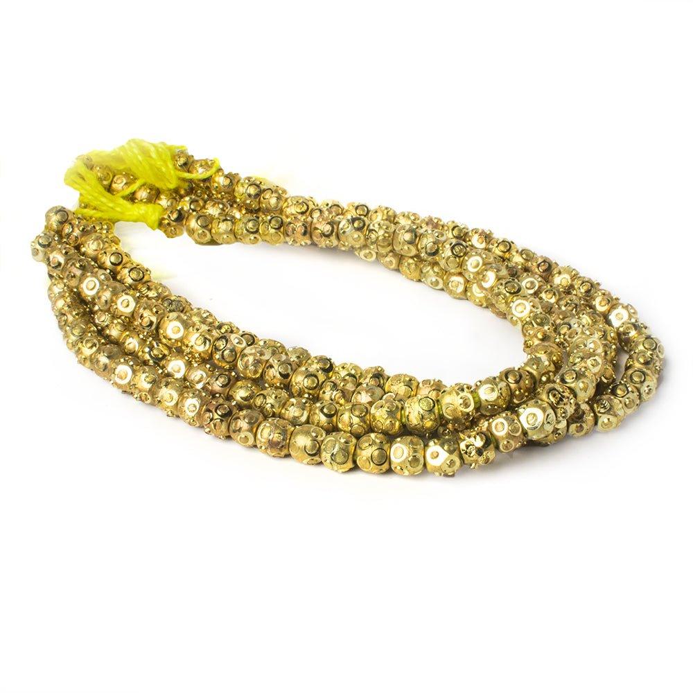 5mm Brass Circle Cut Rounds 8 inch 49 beads