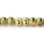 5mm Brass Curved Fluted Round Beads 8 inch 47 beads