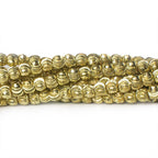 5mm Brass Curved Fluted Round Beads 8 inch 47 beads