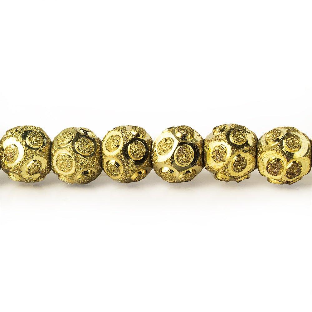 6mm Brass Circle Cut Rounds 8 inch 37 beads
