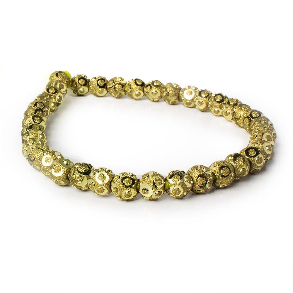 6mm Brass Circle Cut Rounds 8 inch 37 beads