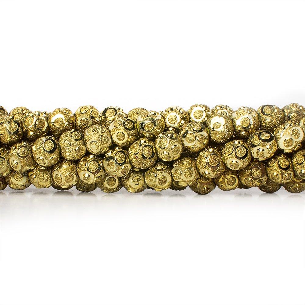 6mm Brass Circle Cut Rounds 8 inch 37 beads