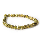 6mm Brass Diagonal Groove Stardust Rounds 8 inch 38 beads