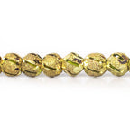 6mm Brass Diagonal Groove Stardust Rounds 8 inch 38 beads