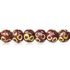 5mm Burgundy Enamel Brass Circle Cut Rounds 8 inch 37 beads