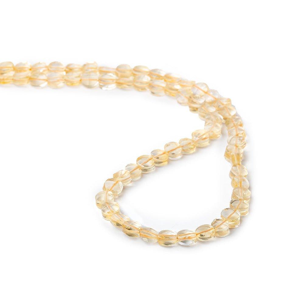 5mm Citrine Faceted Coin Beads 14 inch 66 pieces