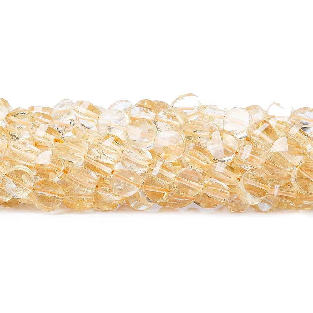 5mm Citrine Faceted Coin Beads 14 inch 66 pieces