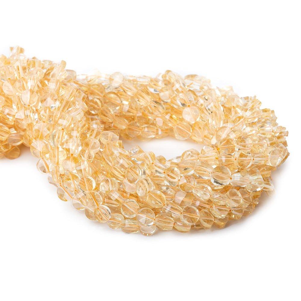 5mm Citrine Faceted Coin Beads 14 inch 66 pieces