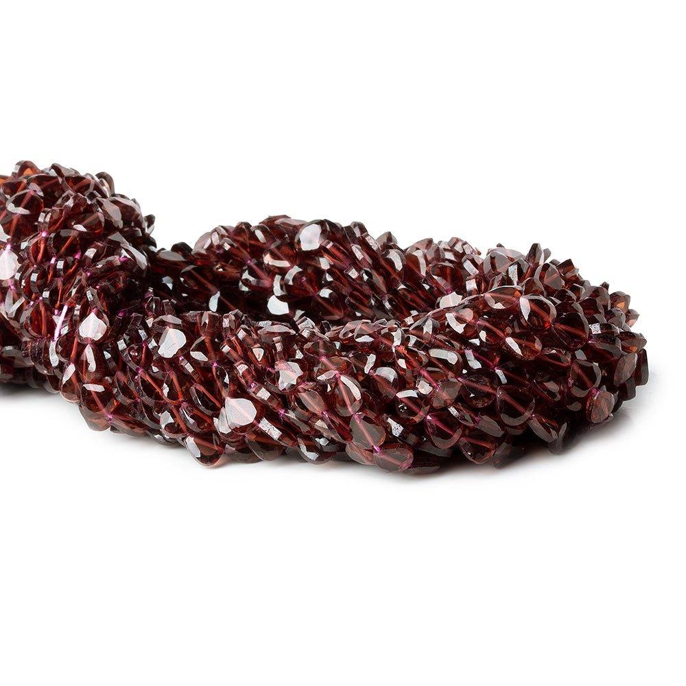 5mm Garnet Faceted Heart Beads, 14 inch