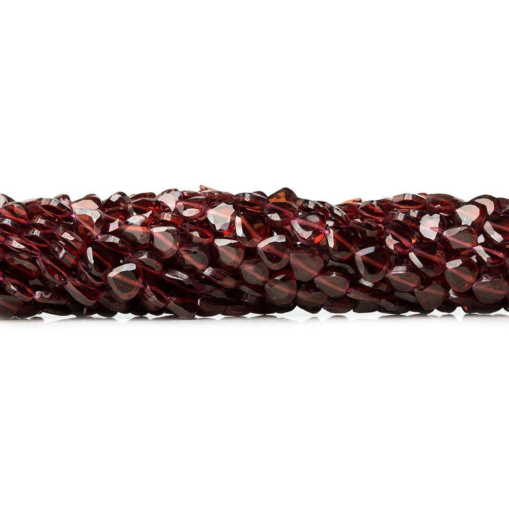 5mm Garnet Faceted Heart Beads, 14 inch