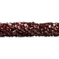 5mm Garnet Faceted Heart Beads, 14 inch