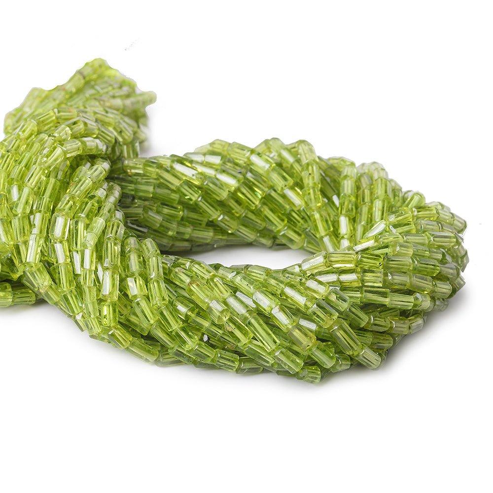 5mm Peridot Faceted Tube Beads, 14 inch