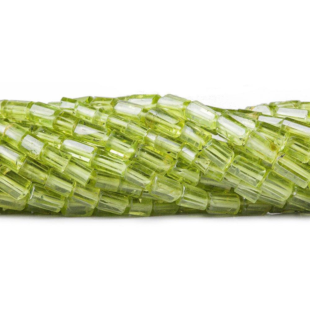 5mm Peridot Faceted Tube Beads, 14 inch