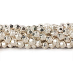 5mm Sterling Silver Plated Brass Faceted Stardust Rounds 8 inch