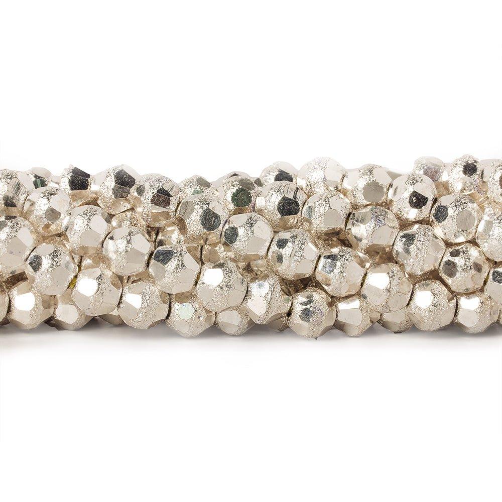 5mm Sterling Silver Plated Brass Faceted Stardust Rounds 8 inch