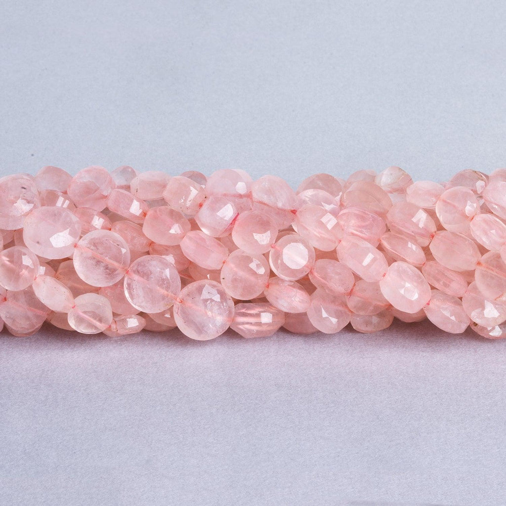 6-8mm Rose Quartz Faceted Coin Beads, 14 inch