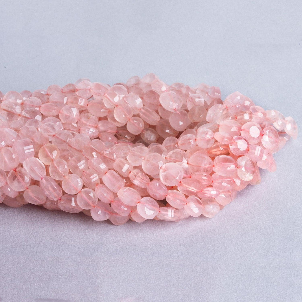6-8mm Rose Quartz Faceted Coin Beads, 14 inch