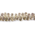 6-8mm Smoky Quartz Hand Faceted Teardrop 14 inch